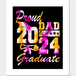 Tie Dye Proud Dad of a 2024 Graduate Class of 2024 Senior Posters and Art